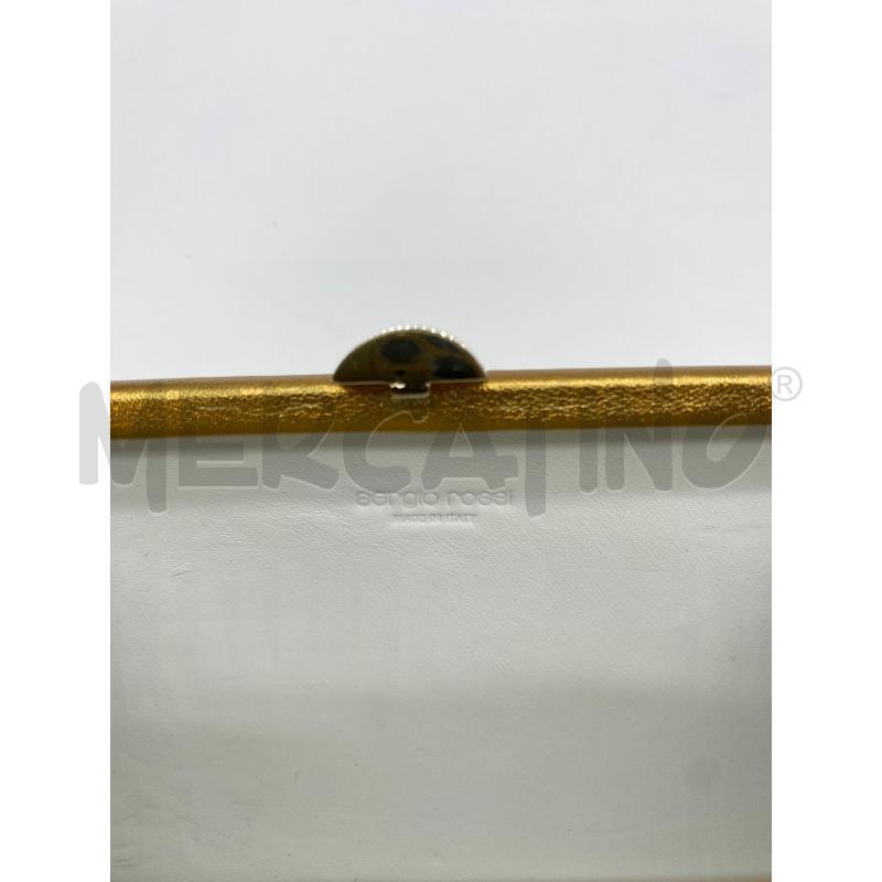 CLUTCH SERGIO ROSSI BRONZATA PELLE  | Mercatino dell'Usato Roma somalia 3