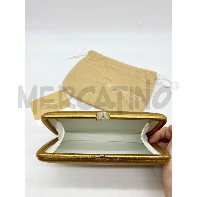 CLUTCH SERGIO ROSSI BRONZATA PELLE  | Mercatino dell'Usato Roma somalia 4