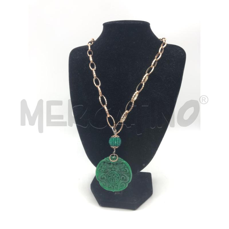 COLLANA LAURA BELLINI CIONDOLO VERDE  | Mercatino dell'Usato Roma somalia 1