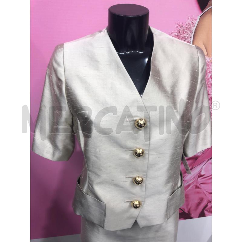 COMPLETO DONNA CELINE BEIGE TAFFETA LUCIDO G+G | Mercatino dell'Usato Roma somalia 2