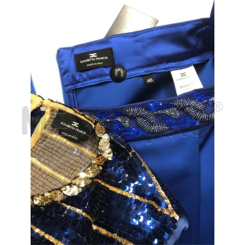 COMPLETO DONNA ELISABETTA FRANCHI BLU TOP PAILLETTES + GON LUCIDA  | Mercatino dell'Usato Roma somalia 4
