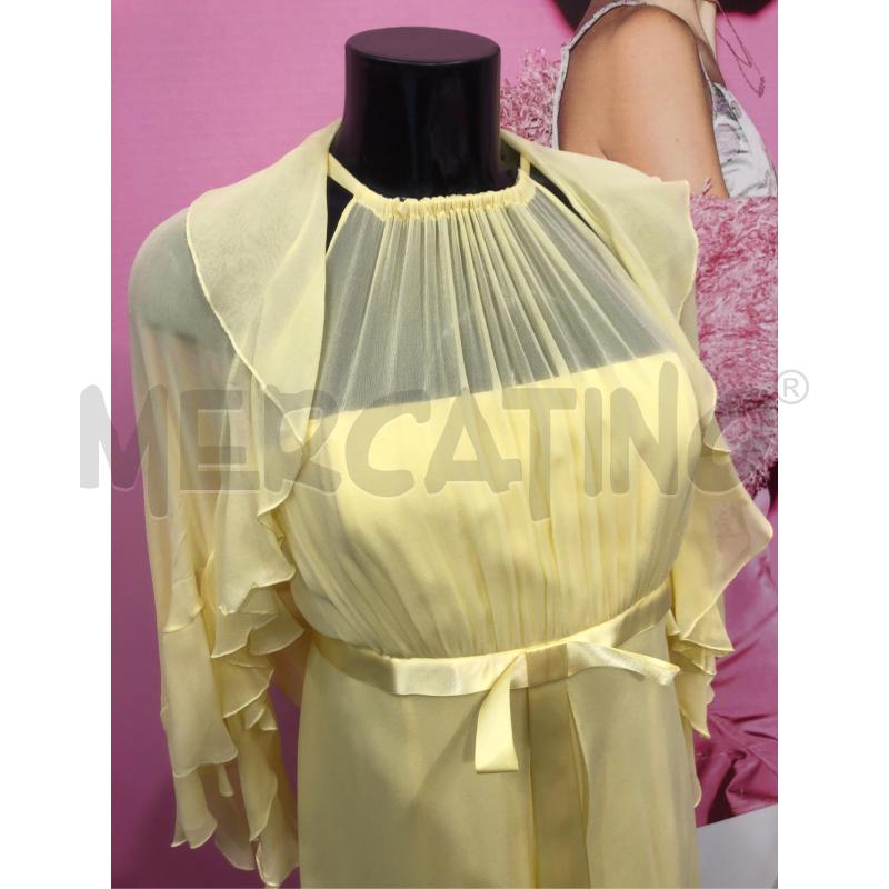 COMPLETO DONNA LUISA SPAGNOLI GIALLO SETA ROUCHES VESTITO + SPOLV | Mercatino dell'Usato Roma somalia 2