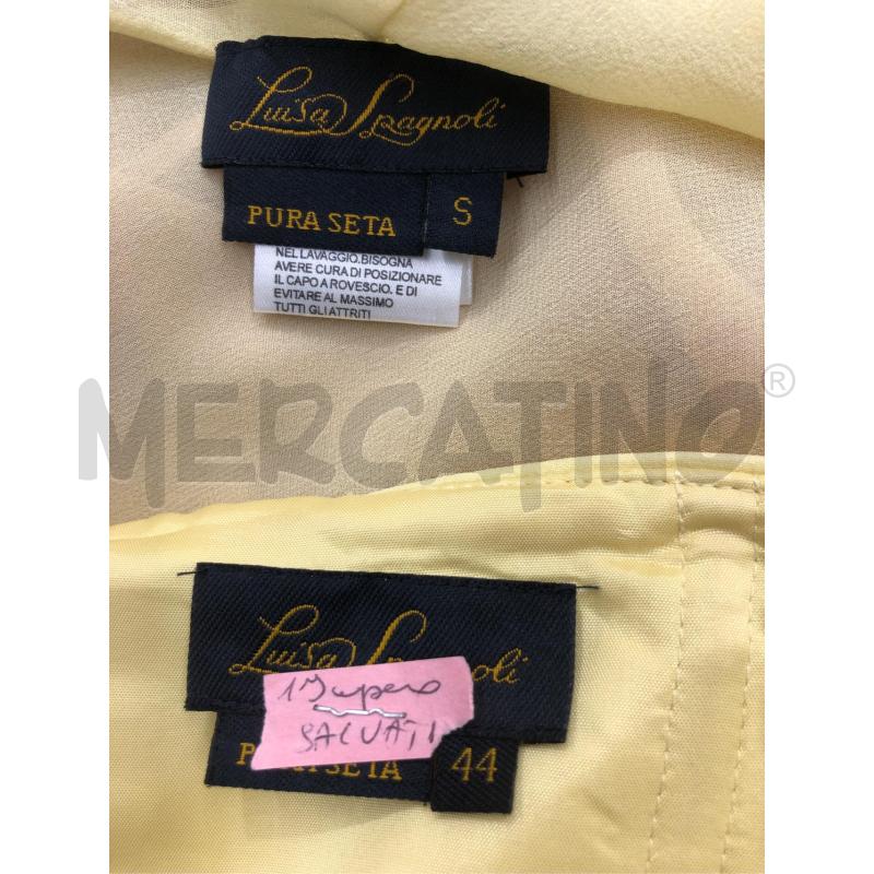 COMPLETO DONNA LUISA SPAGNOLI GIALLO SETA ROUCHES VESTITO + SPOLV | Mercatino dell'Usato Roma somalia 5