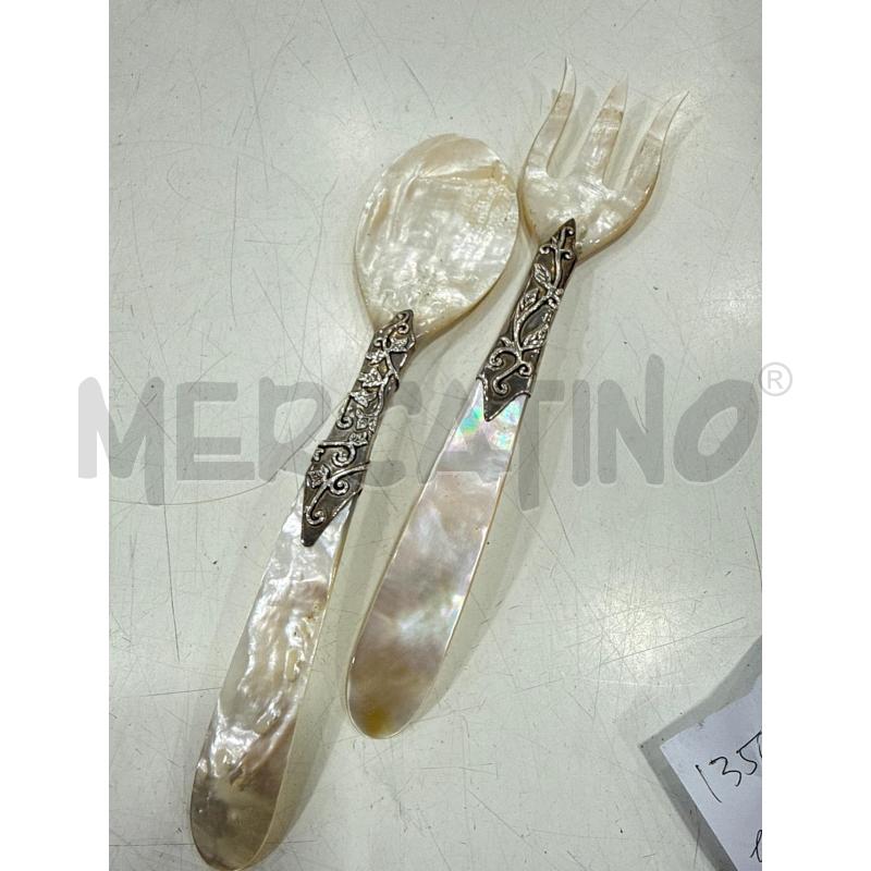 COPPIA POSATE PORTATA MADREPERLA 925 | Mercatino dell'Usato Roma somalia 2