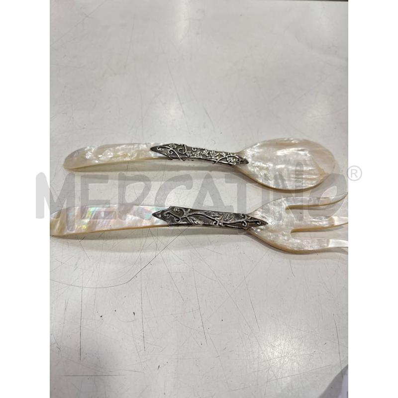 COPPIA POSATE PORTATA MADREPERLA 925 | Mercatino dell'Usato Roma somalia 4