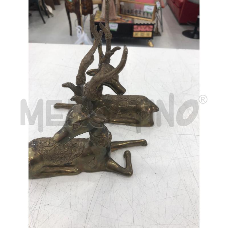 COPPIA SCULTURE CERVI OTTONE | Mercatino dell'Usato Roma somalia 2