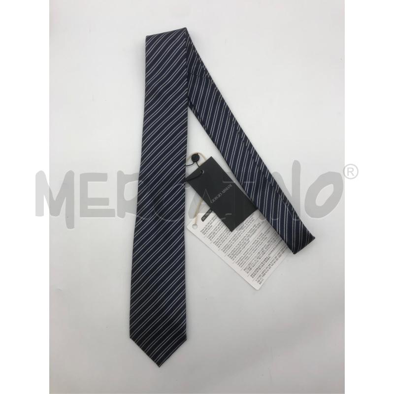 CRAVATTA GIORGIO ARMANI BLU RIGA BIAN OBLIQUA NEW  | Mercatino dell'Usato Roma somalia 1