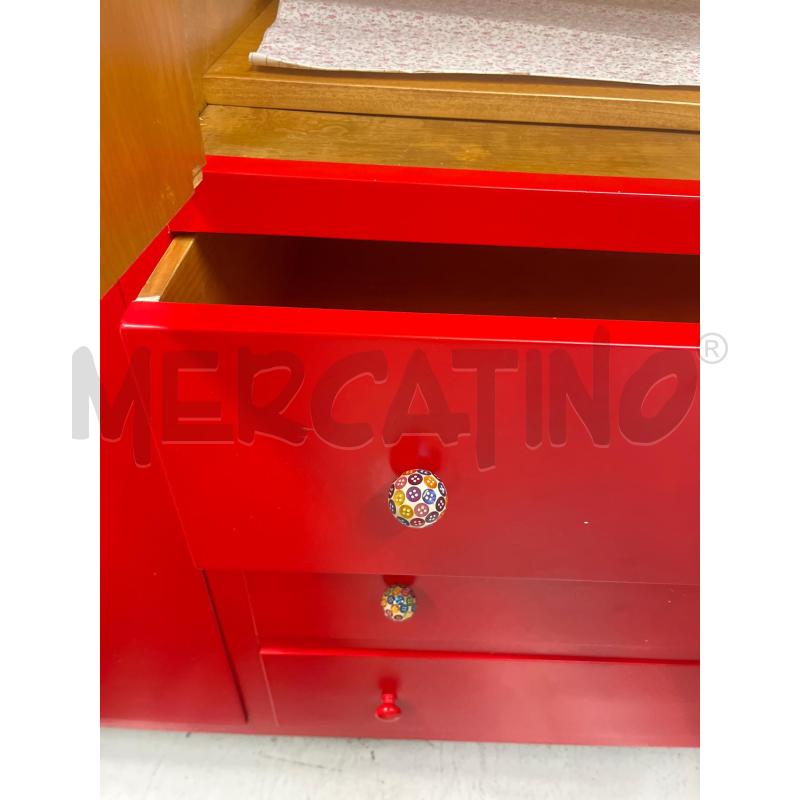 CREDENZA  ARMADIO ROSSO 3 ANTE 3 CASS | Mercatino dell'Usato Roma somalia 3