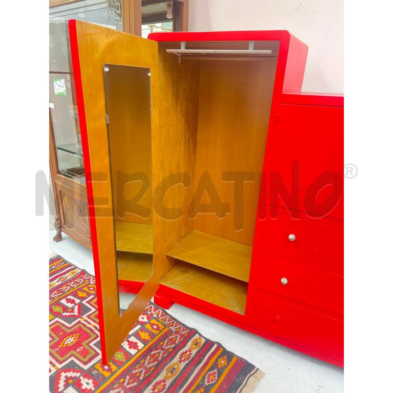 CREDENZA  ARMADIO ROSSO 3 ANTE 3 CASS | Mercatino dell'Usato Roma somalia 4