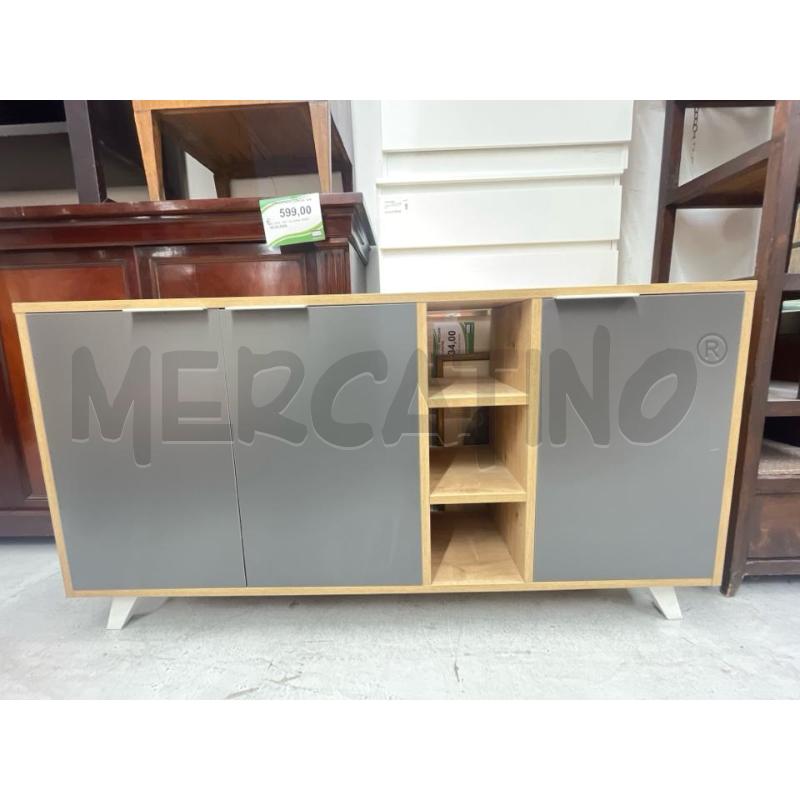 CREDENZINA 3/A 3/V GRIGIO LEGNO | Mercatino dell'Usato Roma somalia 1