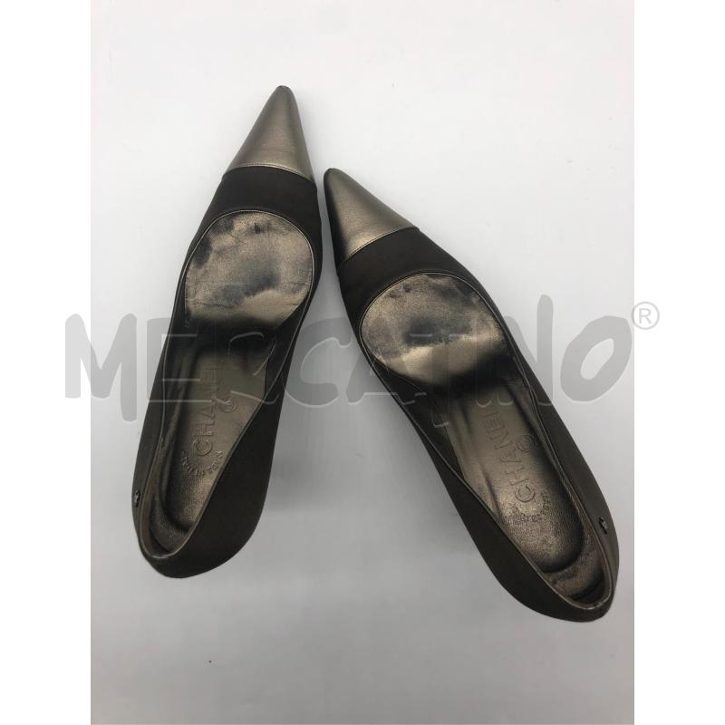 DECOLLETE CHANEL MARRONE PUNTA BRONZATA  | Mercatino dell'Usato Roma somalia 3