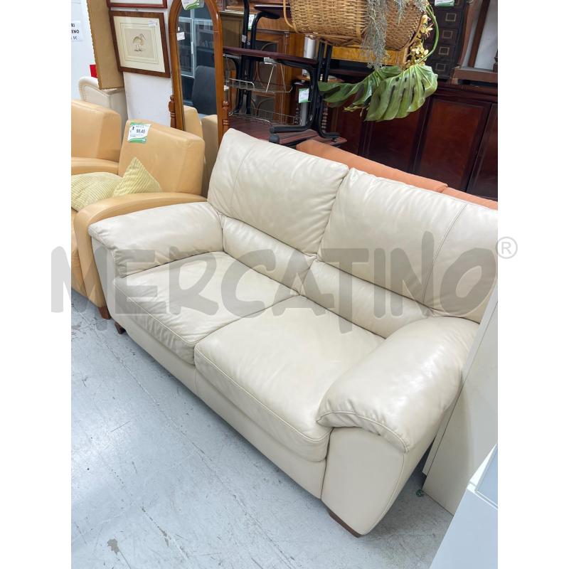 DIVANO BEIGE 2P NATUZZI PELLE | Mercatino dell'Usato Roma somalia 3