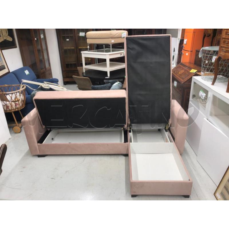 DIVANO  LETTO ANGOLO ROSA CONTENITORE | Mercatino dell'Usato Roma somalia 2