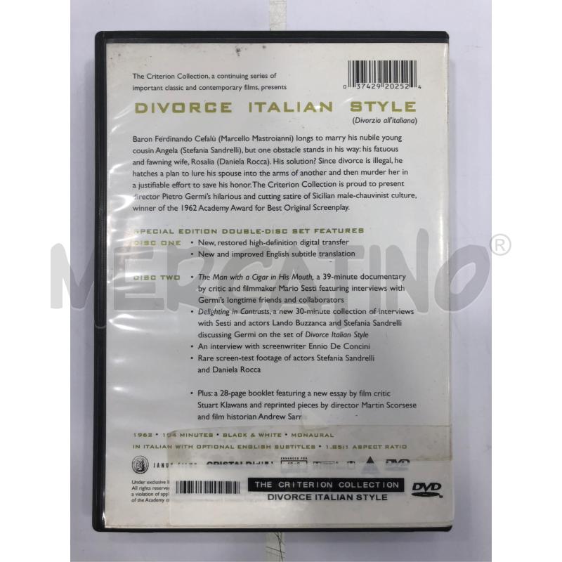DVD DIVORZIO ALL'ITALIANA CRITERION COLLECTION | Mercatino dell'Usato Roma somalia 2