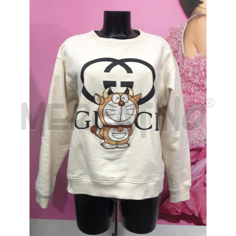 FELPA DONNA DORAEMON X GUCCI BEIGE | Mercatino dell'Usato Roma somalia 1