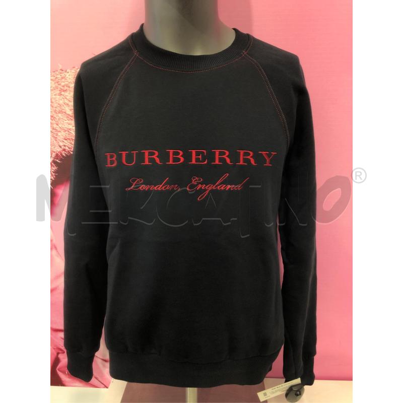 FELPA UOMO BURBERRY  NERA SCRITTA ROSSA | Mercatino dell'Usato Roma somalia 1