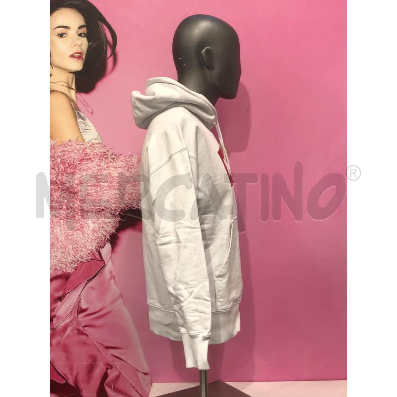 FELPA UOMO MSGM BIANCO LOGO ROSSO | Mercatino dell'Usato Roma somalia 3