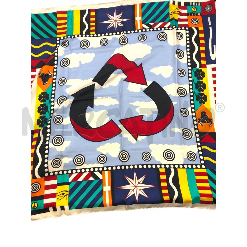 FOULARD MOSCHINO AZZURRO SIMBOLI | Mercatino dell'Usato Roma somalia 1