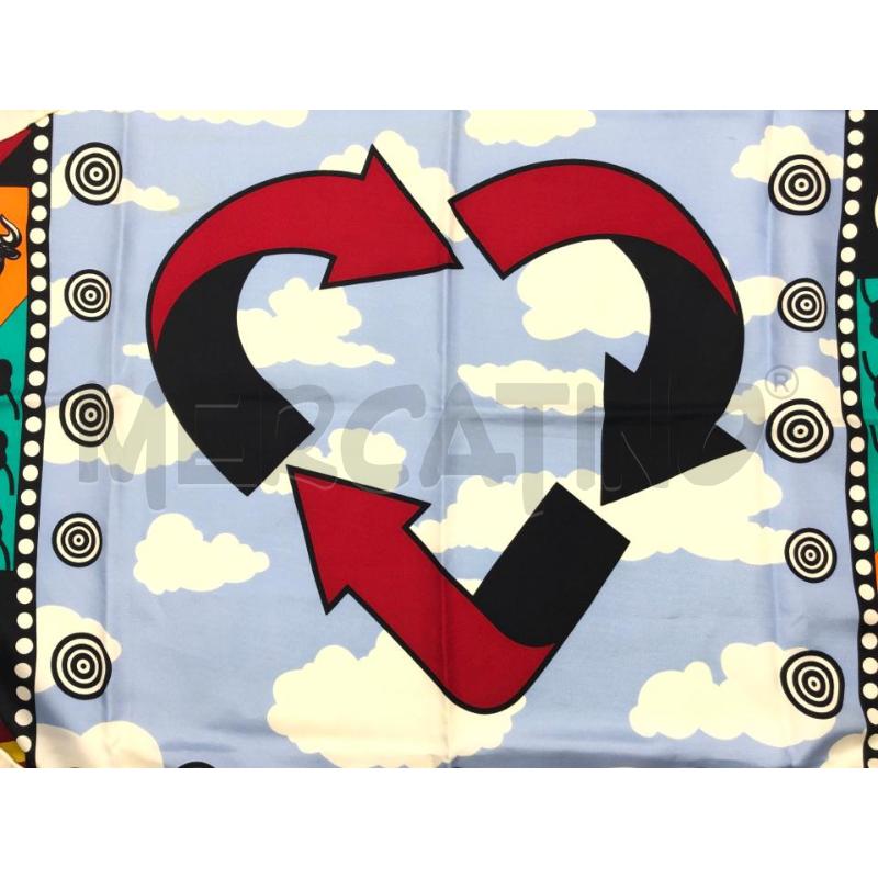 FOULARD MOSCHINO AZZURRO SIMBOLI | Mercatino dell'Usato Roma somalia 2
