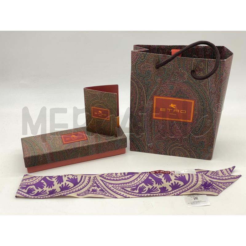 FOULARD TWILLY ETRO BIANCO VIOLA FANTASIA NEW | Mercatino dell'Usato Roma somalia 1