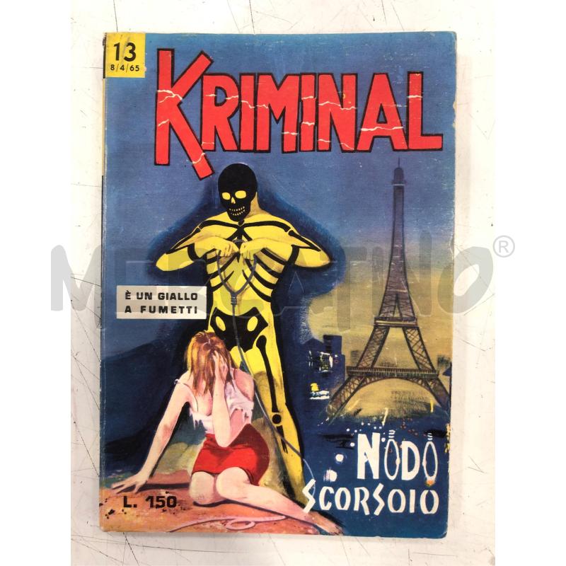 FUMETTO KRIMINAL NUMERO 13 NODO SCORSOIO | Mercatino dell'Usato Roma somalia 1