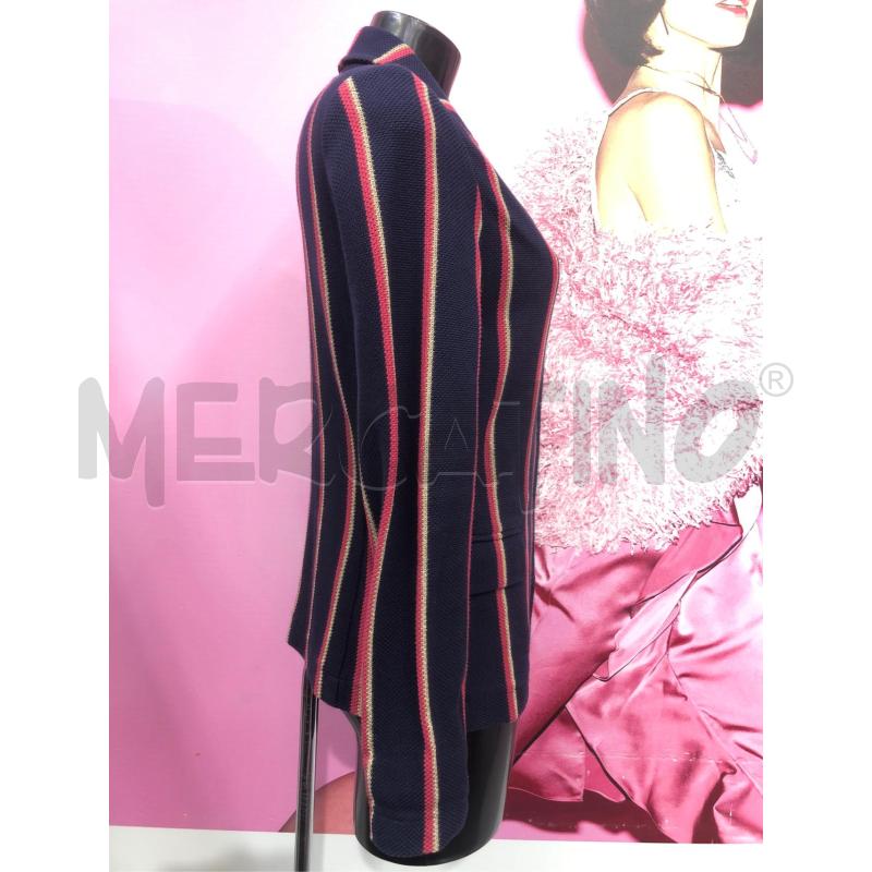 GIACCA DONNA BARK BLU RIGHE FUCSIA DOR | Mercatino dell'Usato Roma somalia 3