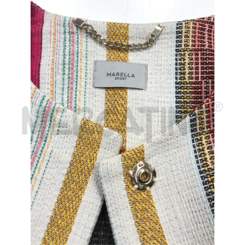 GIACCA DONNA MARELLA SPORT BIANCO RIGHE FUCSIA/VERDE | Mercatino dell'Usato Roma somalia 4