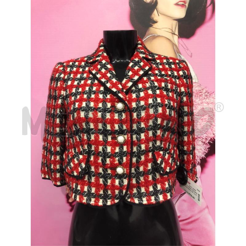 GIACCA DONNA MOSCHINO ROSSA BIANCA NERA QUADRO  | Mercatino dell'Usato Roma somalia 1