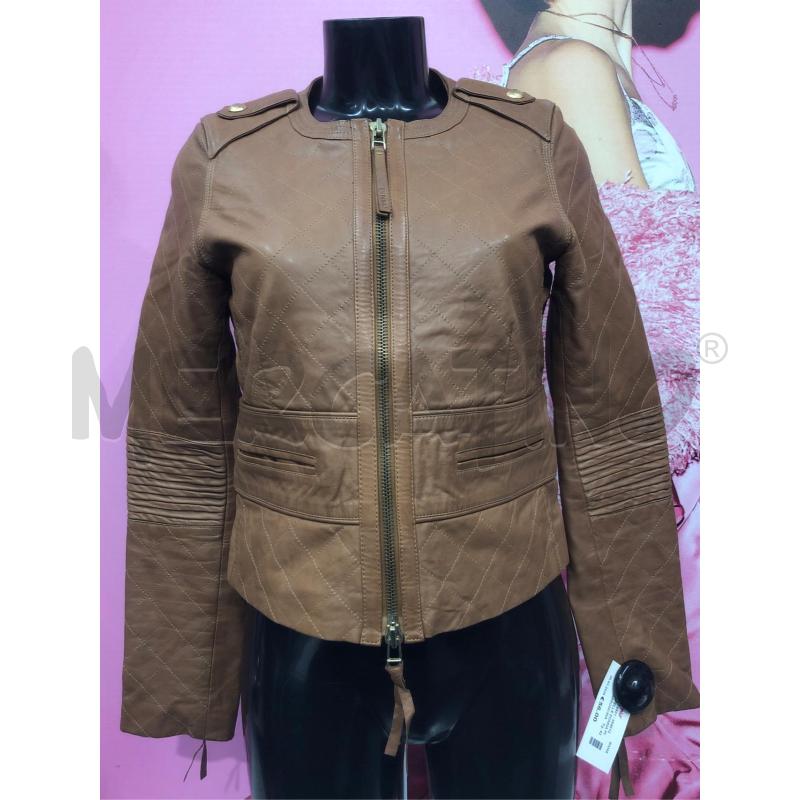GIACCA PELLE DONNA PINKO MARRONCINA  | Mercatino dell'Usato Roma somalia 1