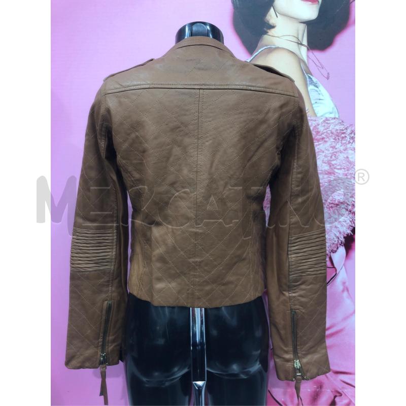 GIACCA PELLE DONNA PINKO MARRONCINA  | Mercatino dell'Usato Roma somalia 3