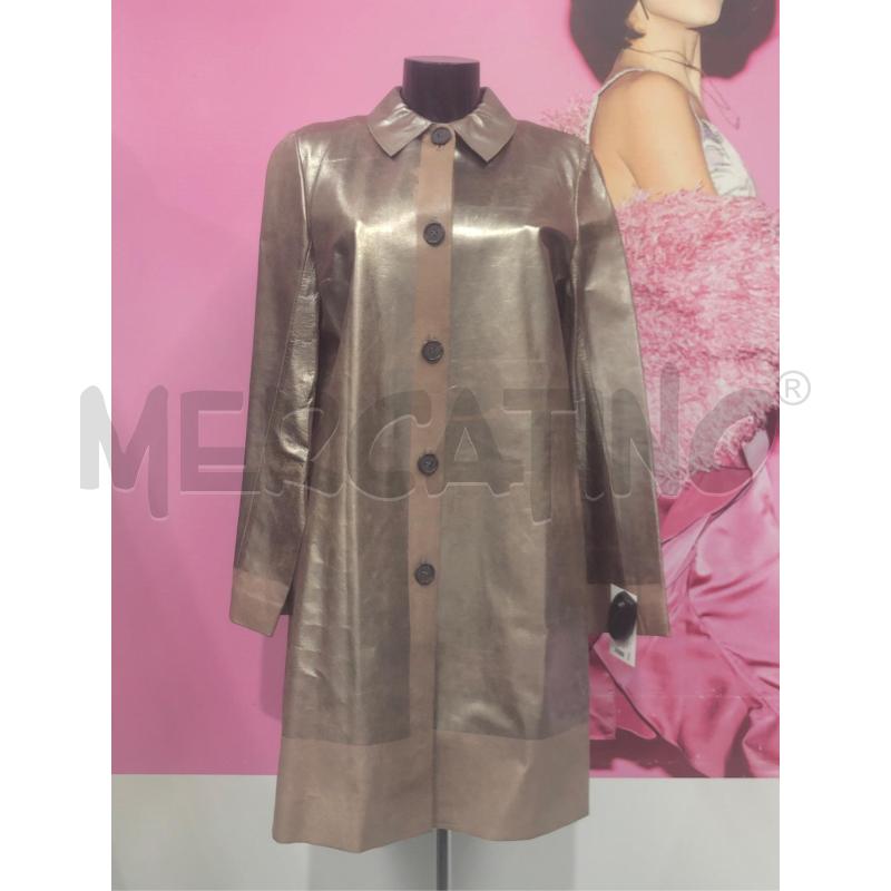 GIACCA PELLE DONNA ROZAE NICHOLS BEIGE LAMINATA  | Mercatino dell'Usato Roma somalia 1
