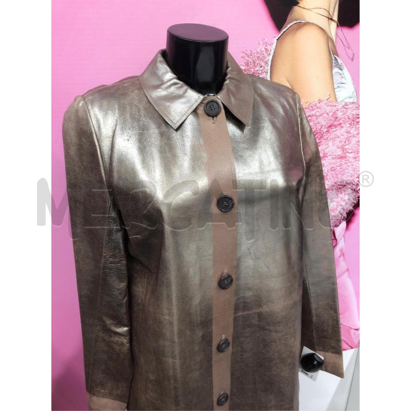 GIACCA PELLE DONNA ROZAE NICHOLS BEIGE LAMINATA  | Mercatino dell'Usato Roma somalia 2