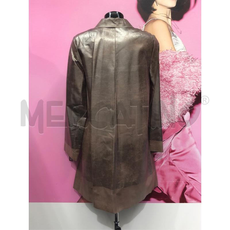 GIACCA PELLE DONNA ROZAE NICHOLS BEIGE LAMINATA  | Mercatino dell'Usato Roma somalia 4