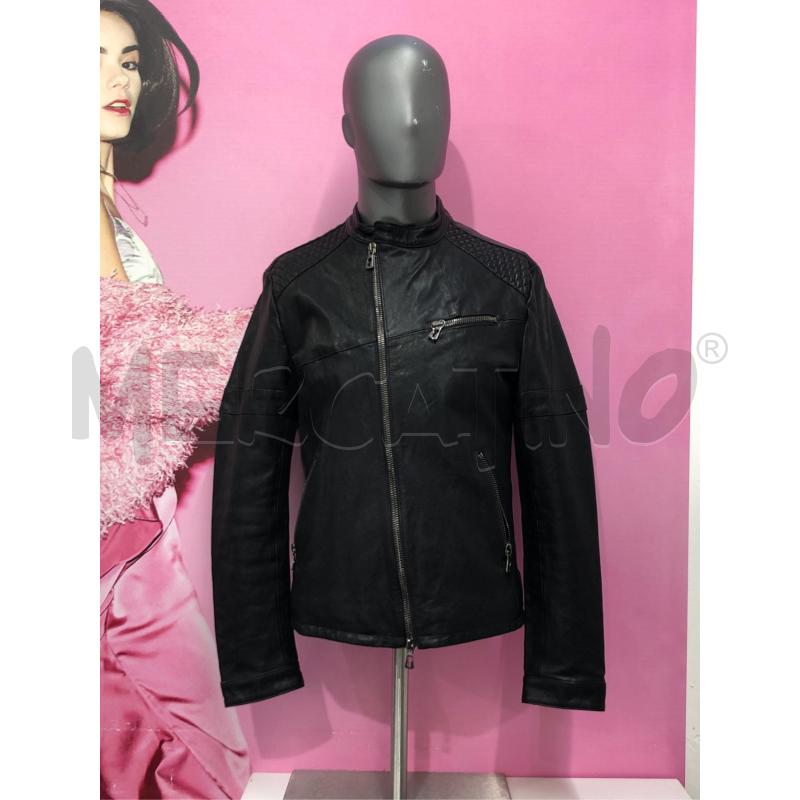 GIACCA PELLE UOMO BENHEART NERO ZIP  | Mercatino dell'Usato Roma somalia 1