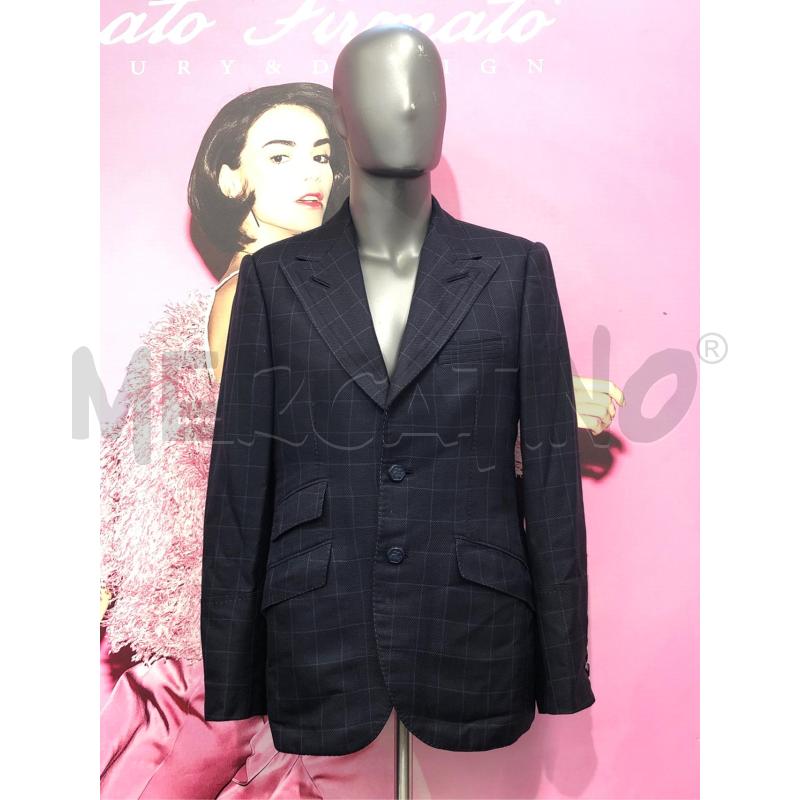 GIACCA UOMO ANGELO GALASSO BLU GESS QUADR | Mercatino dell'Usato Roma somalia 1