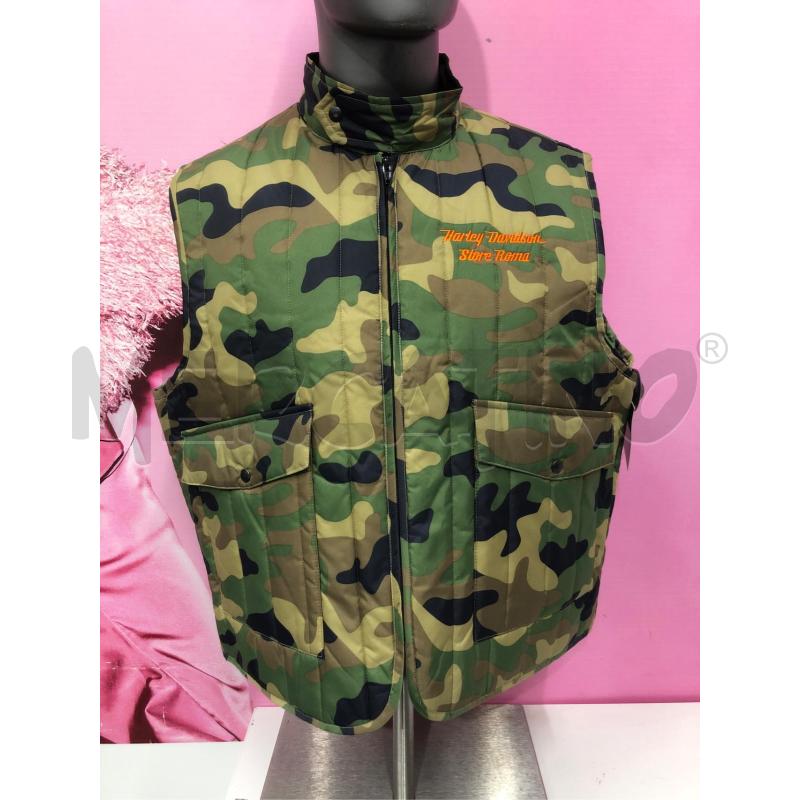 GILET UOMO HARLEY DAVIDSON VERDE MIMETICO  | Mercatino dell'Usato Roma somalia 1