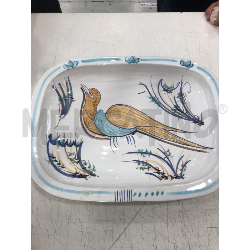 GRANDE PIATTO DA MURO MAIOLICA CON UCCELLO | Mercatino dell'Usato Roma somalia 1