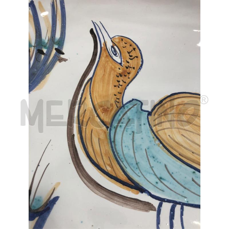 GRANDE PIATTO DA MURO MAIOLICA CON UCCELLO | Mercatino dell'Usato Roma somalia 2
