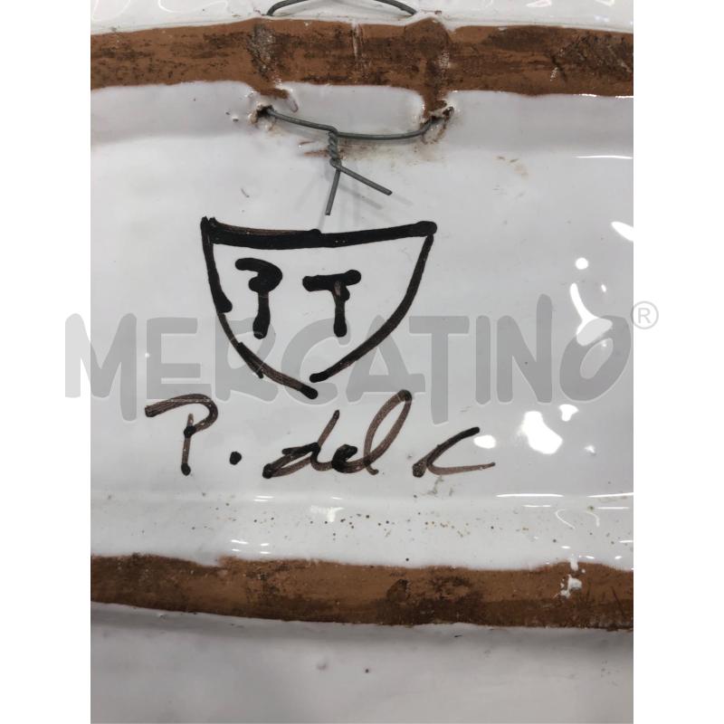 GRANDE PIATTO DA MURO MAIOLICA CON UCCELLO | Mercatino dell'Usato Roma somalia 4