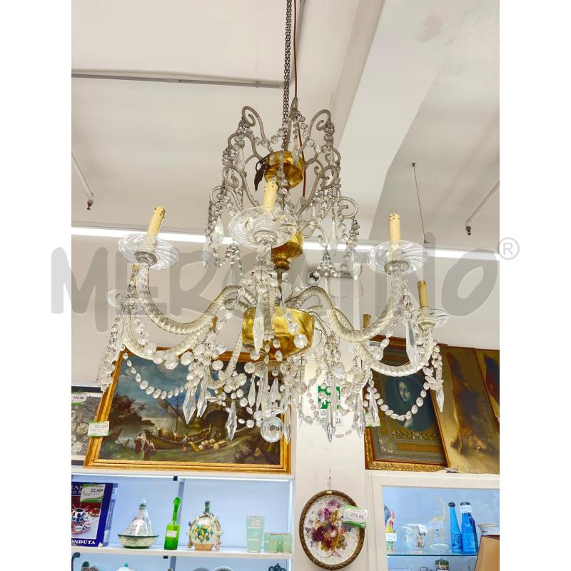 LAMPADARIO VETRO 8 LUCI GRANDE | Mercatino dell'Usato Roma somalia 3