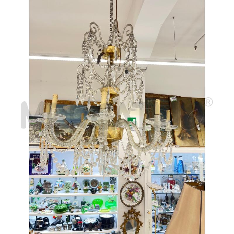 LAMPADARIO VETRO 8 LUCI GRANDE | Mercatino dell'Usato Roma somalia 4