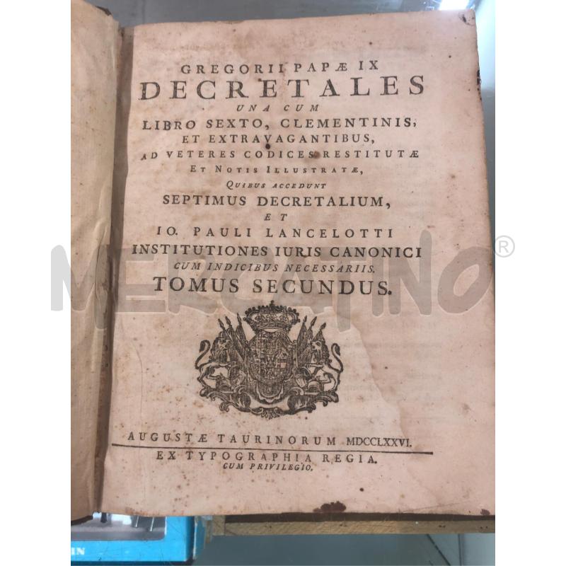 LIBRI CORPUS IURIS CANONICI 1766 2 VOL | Mercatino dell'Usato Roma somalia 4