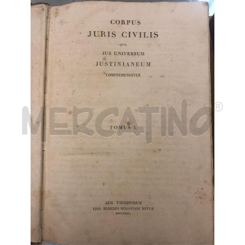 LIBRI CORPUS JURIS CIVILIS 1839 2VOL | Mercatino dell'Usato Roma somalia 2