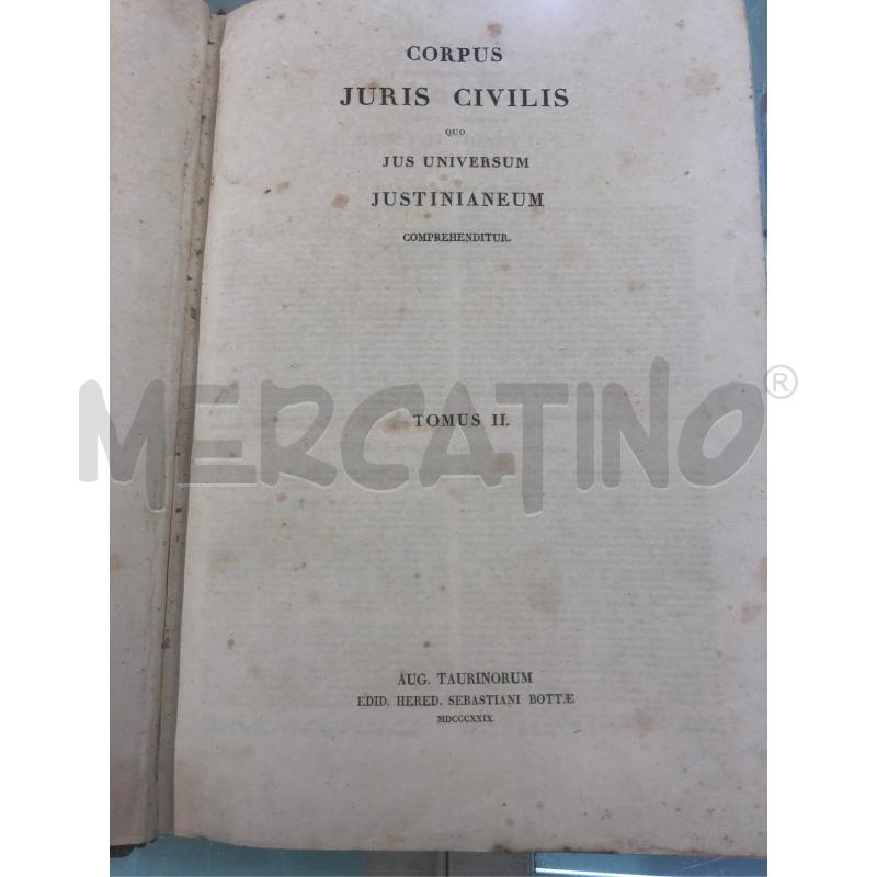 LIBRI CORPUS JURIS CIVILIS 1839 2VOL | Mercatino dell'Usato Roma somalia 4