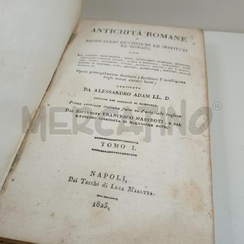 LIBRO ANTICHITA' ROMANE 1825 TOMO I | Mercatino dell'Usato Roma somalia 2