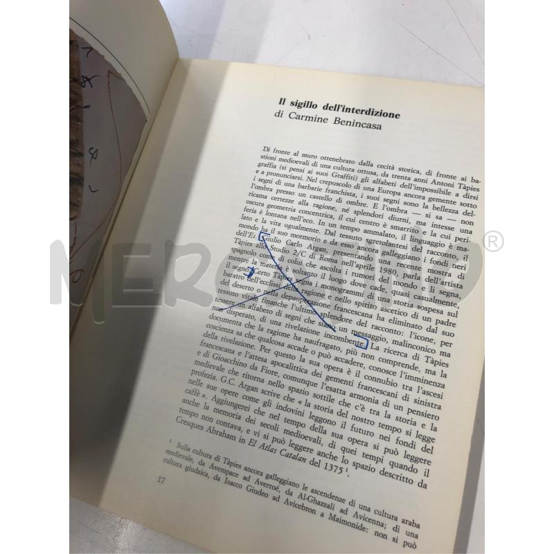 LIBRO ARTONI TAPIES ARTE CONTRO L'ESTETICA 1980 | Mercatino dell'Usato Roma somalia 4