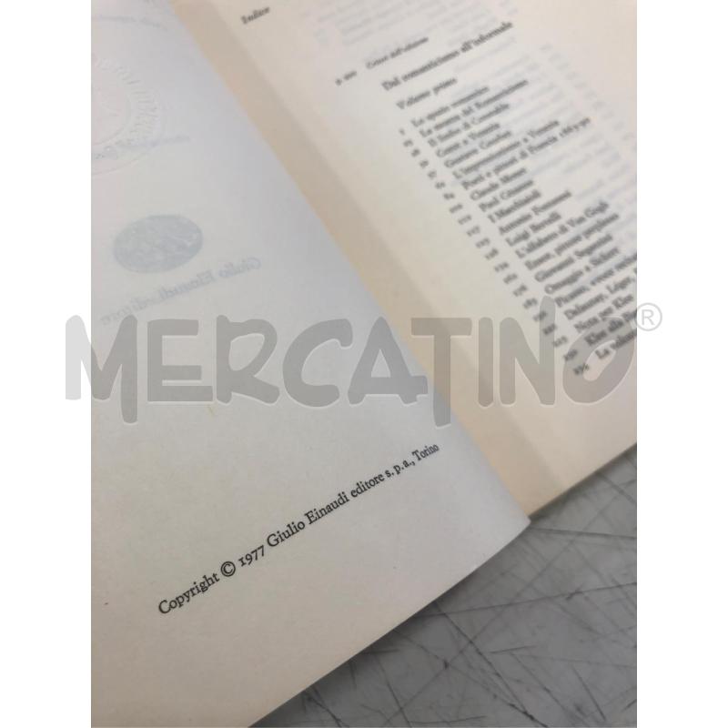 LIBRO DAL ROMANTICISMO ALL INFORMALE ARCANGELI EINAUDI 2VOL | Mercatino dell'Usato Roma somalia 2