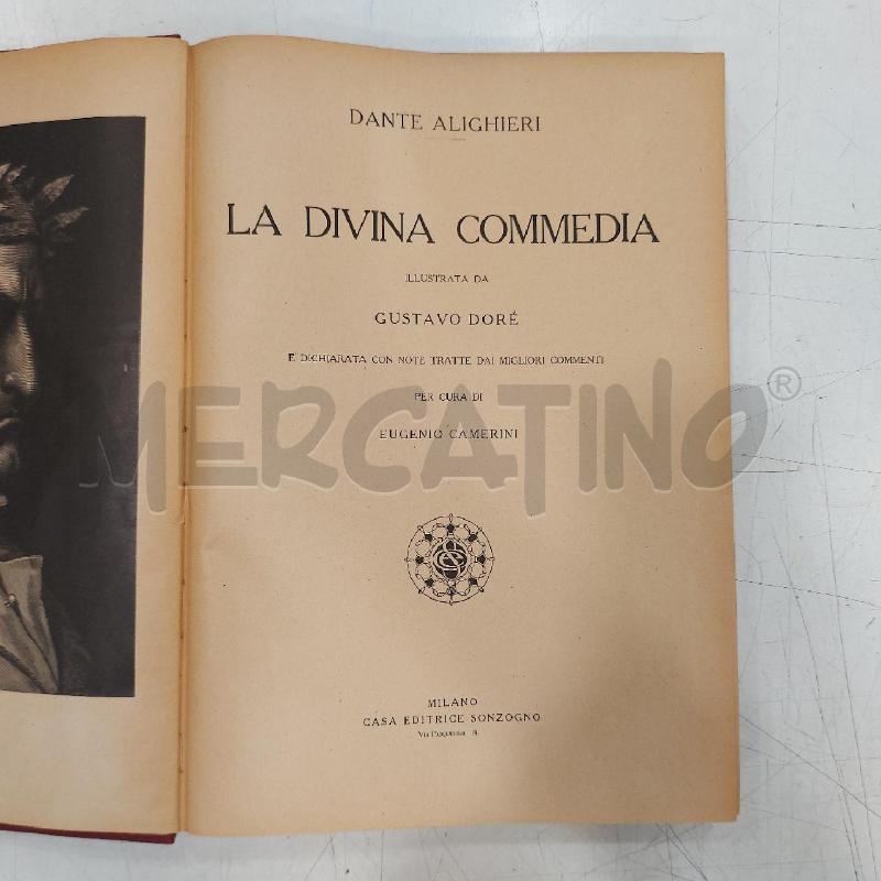 LIBRO DIVINA COMMEDIA SONZOGNO EUGENIO CAMERINI  | Mercatino dell'Usato Roma somalia 2