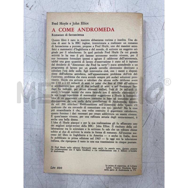 LIBRO FELTRINELLI A COME ANDROMEDA 1971 | Mercatino dell'Usato Roma somalia 2