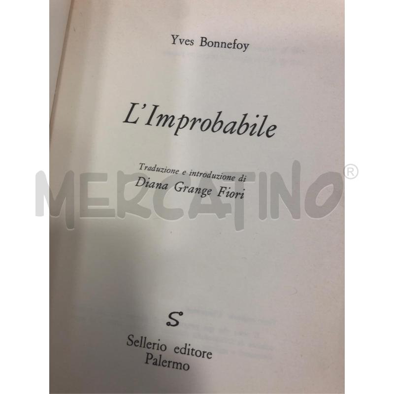 LIBRO IMPROBABILE SELLERIO YVES BONNEFOY 1982 | Mercatino dell'Usato Roma somalia 3